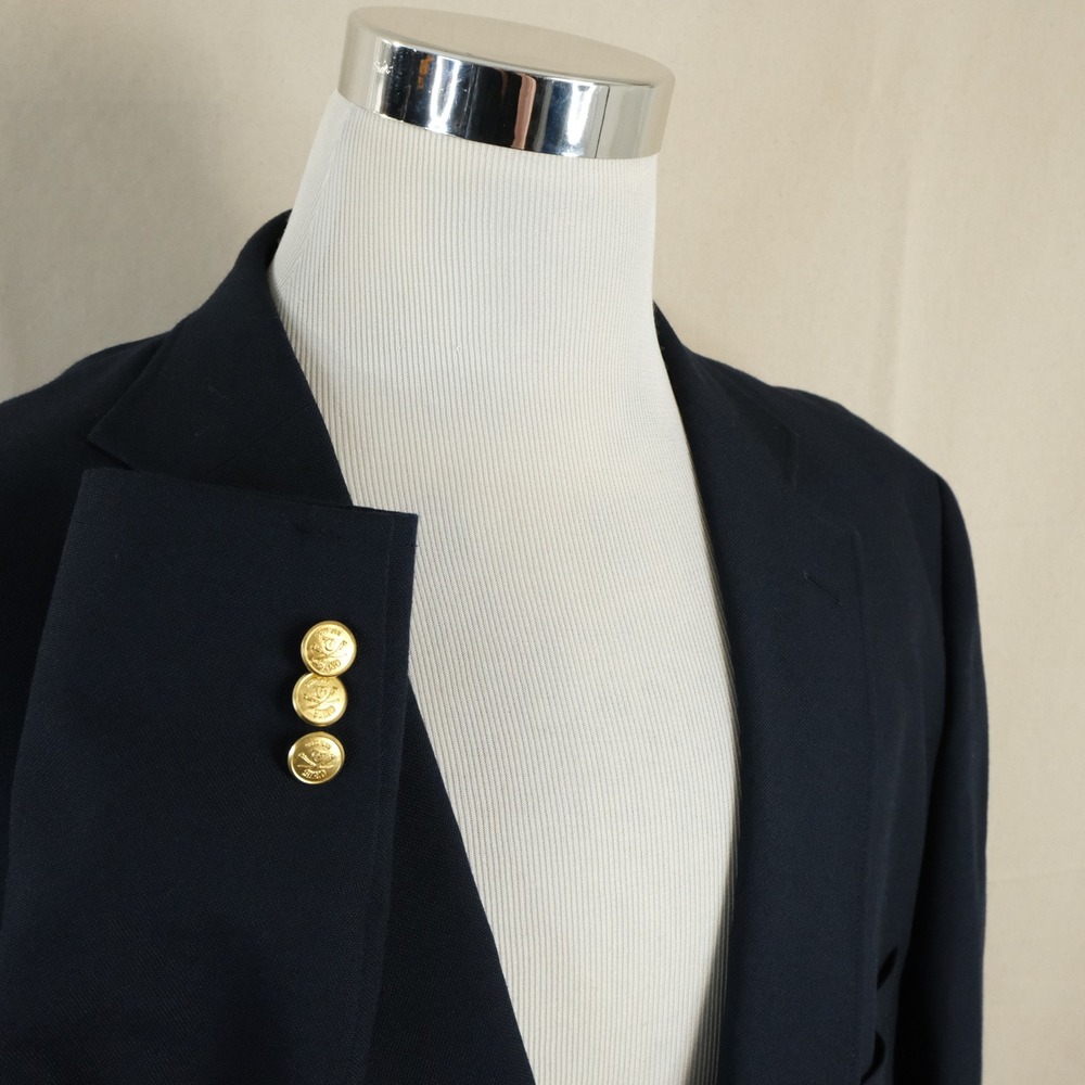 Orvis 50R Blazer Navy Blue Gold 3 Roll 2 Lined Vented Formal Cotton Blend